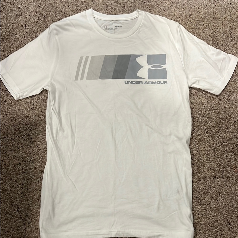 Under Armour White Gray Short Sleeve Tee